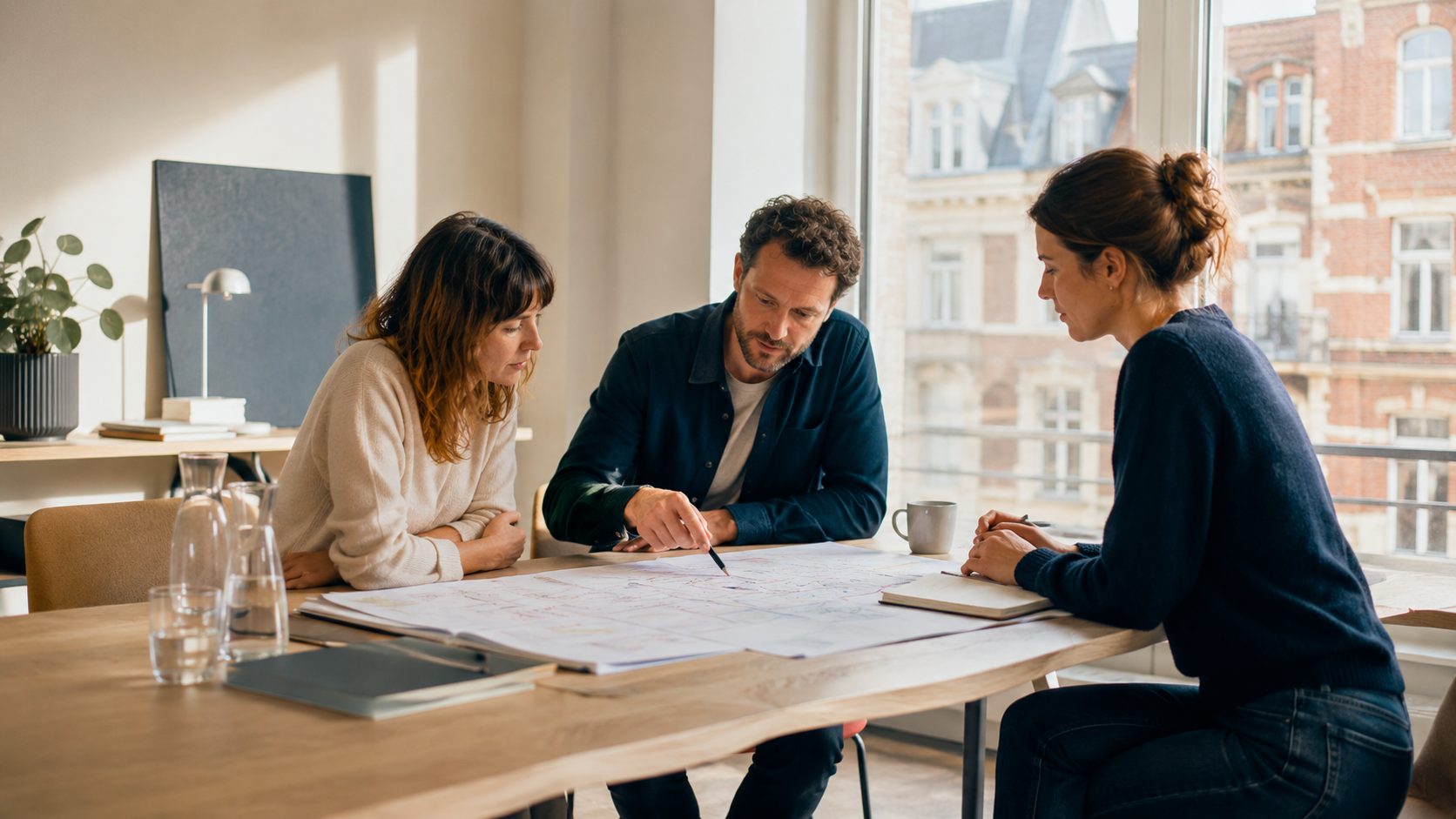 Séance de travail stratégique entre des dirigeants et Tribu Lille